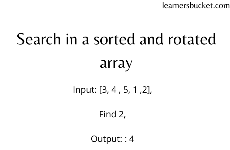 Search In A Sorted Rotated Array Learnersbucket