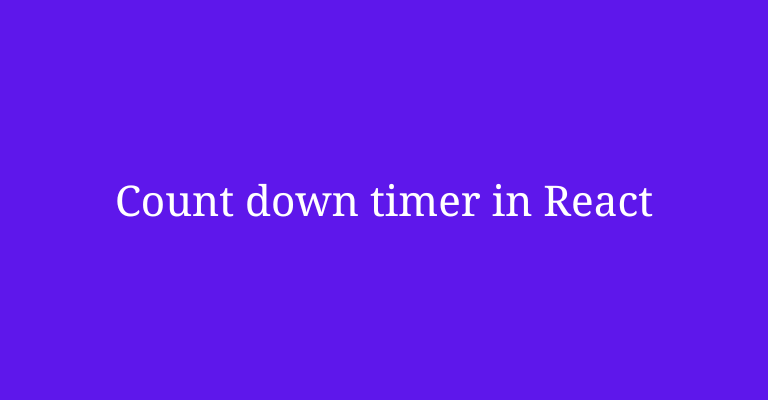 Count down timer in React