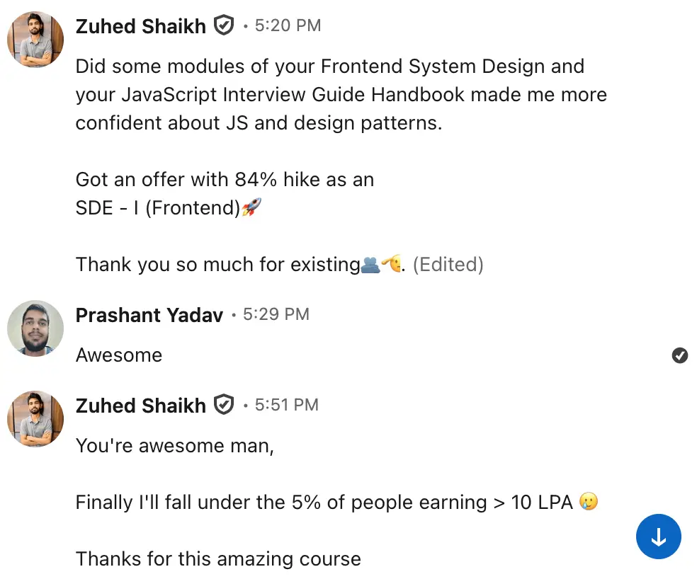 Got an Offer with 85% hike as an SDE-1 Frontend