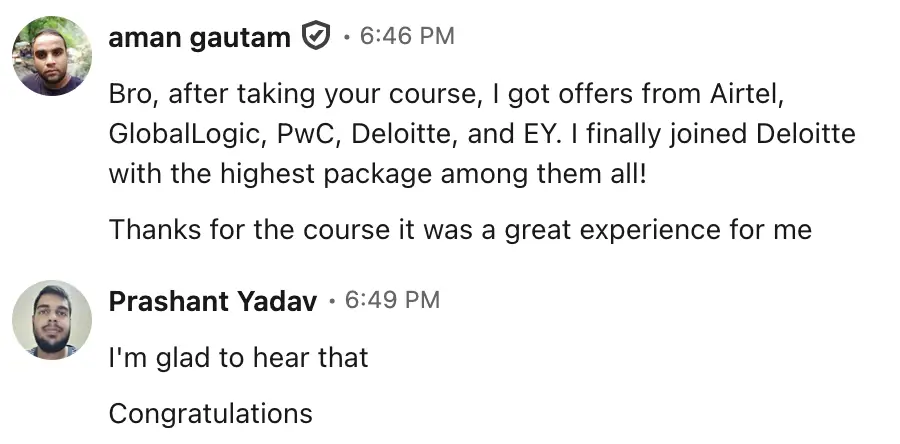 Offers from 5 companies for senior frontend engineer position cracked using alpha.learnersbucket.com